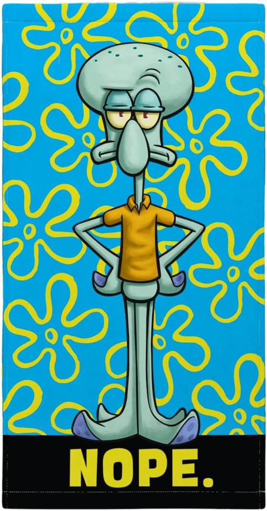 Collectibles Spongebob Squarepants Squidward Super Soft Cotton Bath/Pool/Beach Towel, 60 in X 30 In, (100% Officially Licensed Product)